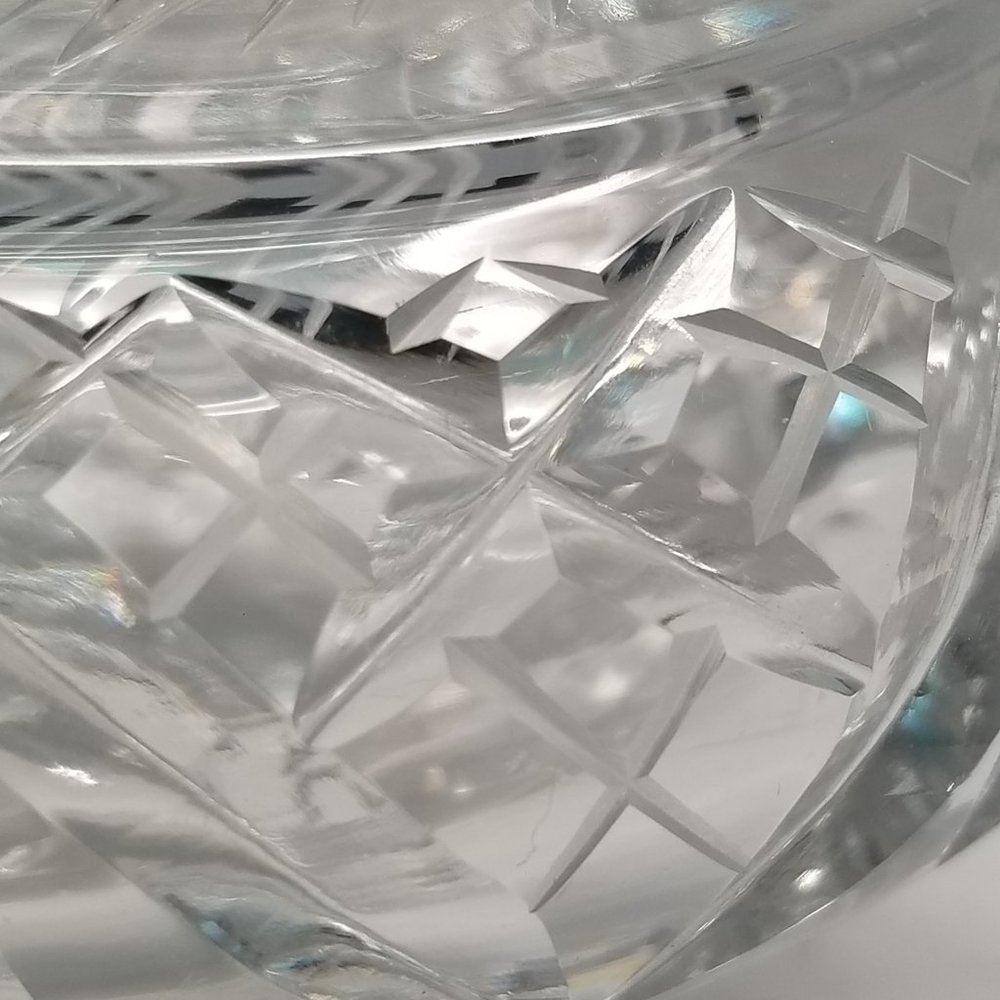 Boeheim Cut Crystal Heavy Ashtray Pinwheel Design RTL Czechoslovakia - Picture 9 of 12
